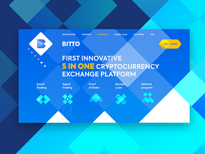 Bitto Exchange Landing 2.0 blockchain crypto illustration landing www