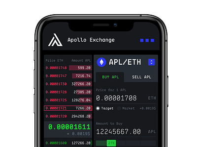 Apollo DEX Dashboard Mobile app blockchain branding crypto dasboard invisionstudio