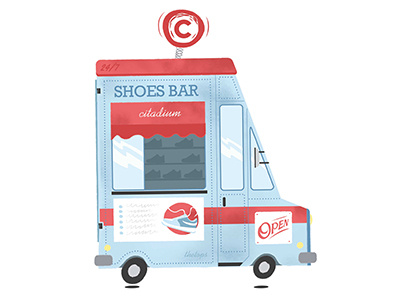 Illustration Citadium Shoes Bar bar draw drawing food hand ice illustration nantes shoes sneakers tignasse truck