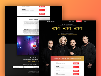 Band Tour - One Page Web Design design digital campaign frontend frontend development marketing ui web web design wordpress