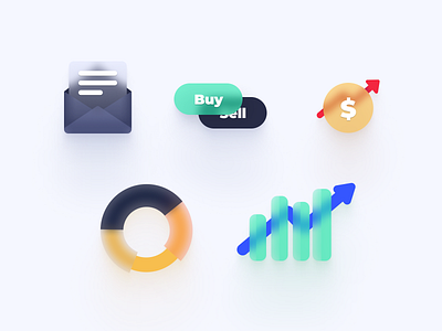 wealthX.ai glass 3D icons