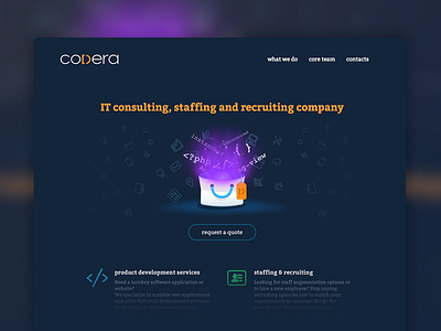 Codera.io code consulting glow page recruiting staffing web