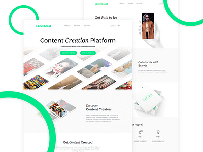 Chamboost - Website clay content creation influencer influencers landing design social app