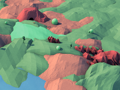 3D lowpoly land
