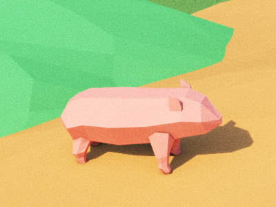 Low Poly Pig c4d lowpoly
