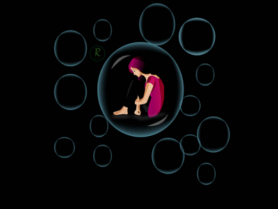 In a bubble illustration