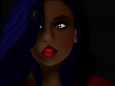 #melanin black blue girl illustrator love melanin