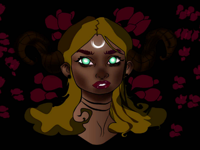 Fantasy Art art fantasy girl horns melanin