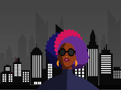 Girl in the city adobe art black city create girl illustrator simple
