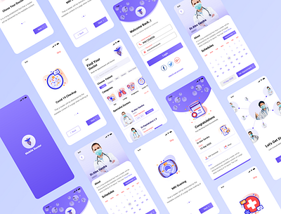 Doctor App adobe xd android booking app coronavirus covid 19 doctor illustration ios ios app login page medical app presentation splashscreen success message ui ui design uidesign uiux uiuxdesign