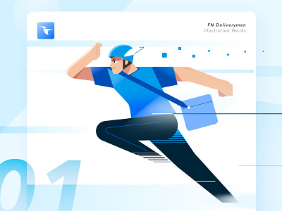 Delivery guy running at work app art courier delivery delivery guy delivery men design illustration run running ui ux web working