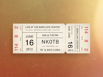 Concert Ticket band concert event music show stub ticket
