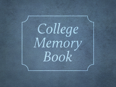 College Memory Book book college cover logo old serif simple texture typography