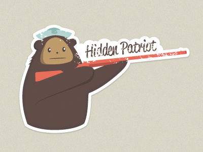 Hidden Patriot Dribbble bear character grunge hidden patriot paper simple