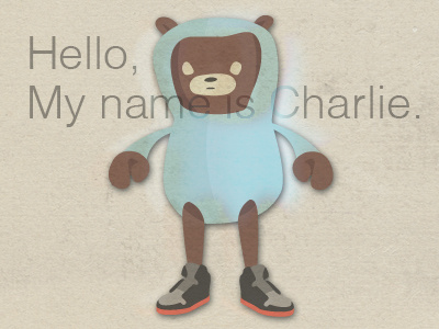 Charlie bear blend character creature paper texture