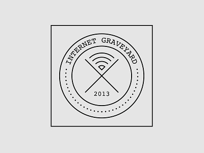 Internet Graveyard Logo death document graveyard line logo minimal retro simple stamp stroke vintage