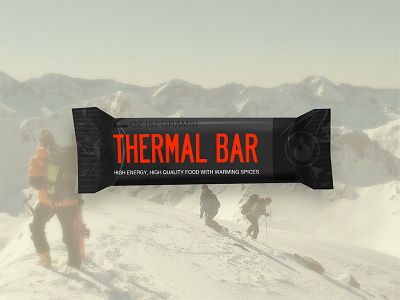 Thermal Bar Packaging branding energy bar ice mockup mountain outdoors packaging product skiing startup warm