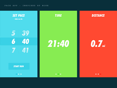 Pace App app courier exercise flat futura interface ios jog nike running ui