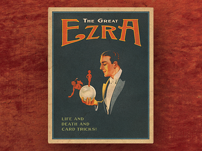 The Great Ezra antique illustration mockup poster print typography vintage