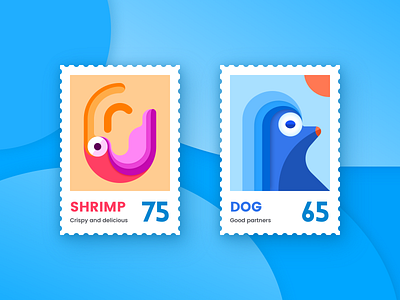 Animal stamps design icon illustration logo stamp