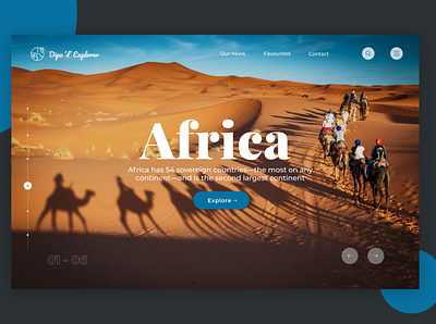 Travel Page africa explore figmadesign interfacedesign landing page sahara desert tourism travel app ui web
