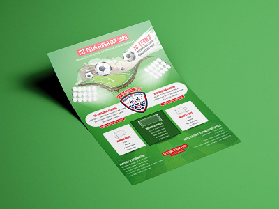 Delhi Super Cup branding clean design digital event flat flyer flyer design print sports typography vector