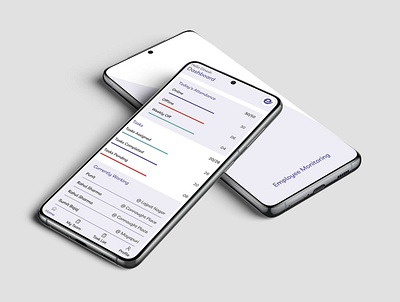 Employee Monitoring branding clean design flat mobile app typography web
