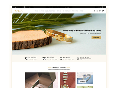 Aneya branding clean design flat shopify typography web website