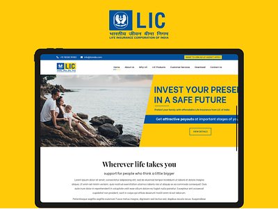 LIC Agent branding clean design flat minimal typography ui ux web website website design