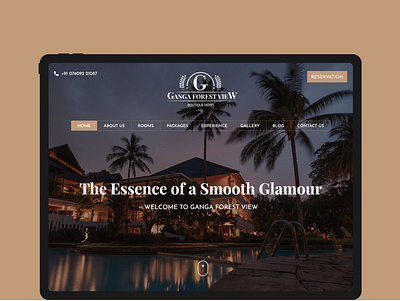 Hotel Ganga Forest View branding clean design flat minimal typography ui ux web website