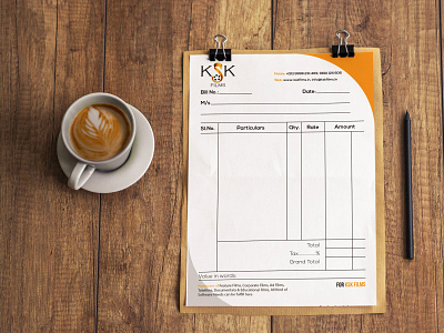 KSK Billbook Design bill book branding clean design flat invoice typography vector