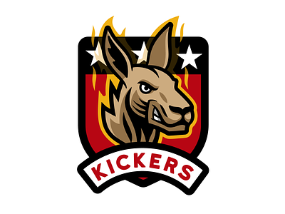 Kickers Supporters Badge badge football futbol kangaroo kickeroo mascot richmond richmond kickers soccer soccer badge soccer logo sports sports logo