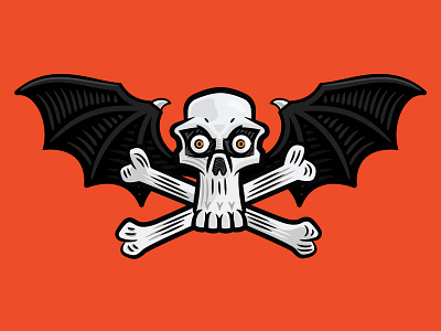 Skull & Bones with Bat Wings