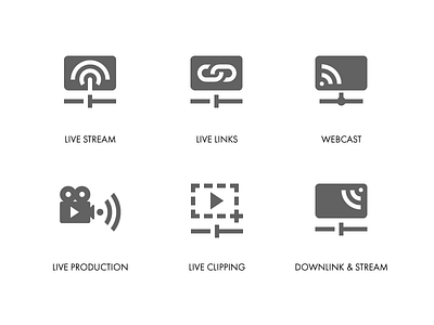 Video Streaming Icons link movie production stream video webcast