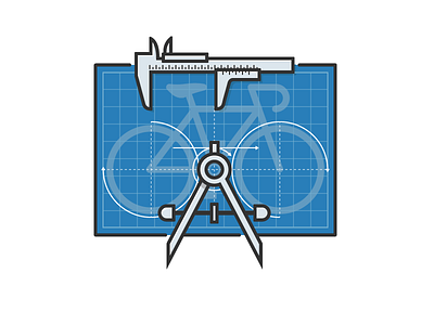 Bike Blueprint bicycle bike blueprint caliper compass drafting
