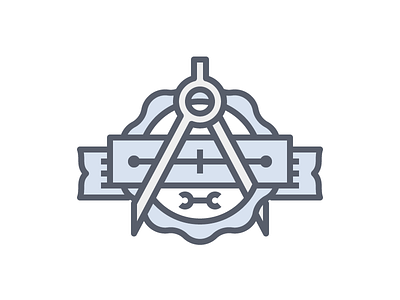 Drafting & Engineering artisan badge compass craftsman drafting emblem engineering hipster logo