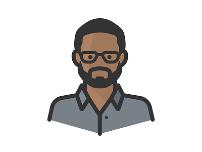 Black Man In Glasses african american avatar beard man person