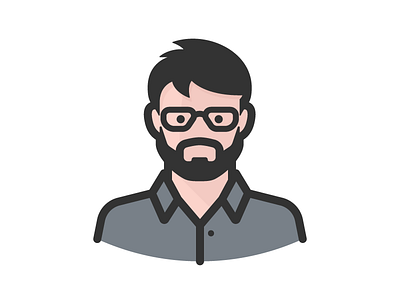 Man With Beard And Glasses avatar beard face glasses man person