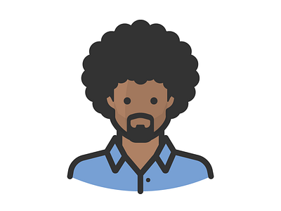 Man with Afro & Goatee afro avatar beard face man person