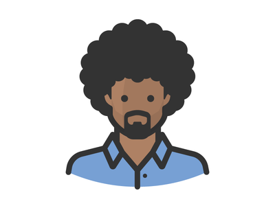 Man with Afro & Goatee afro avatar beard face man person