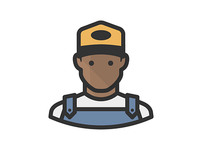 Farmer avatar baseball cap man overalls