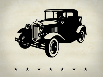 Ford Model A automobile black and white car icon vector vintage car