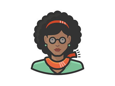 Black Woman with Scarf & Glasses