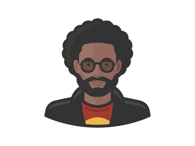 Man with Beard and Afro afro avatar beard face man people person