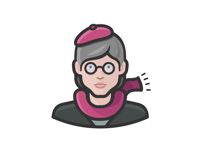 Woman In Beret And Scarf avatar face person user