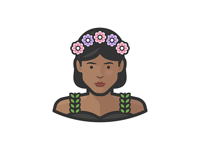 Girl With Flowers in Her Hair african american avatar black girl black woman face flowers girl persona user woman