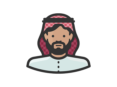 Arab man in keffiyeh avatar beard face keffiyeh man person scarf