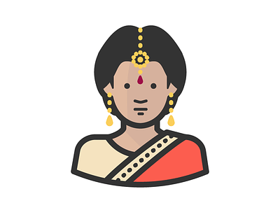 Indian woman in saree and jewels avatar face hindu indian jewels saree woman