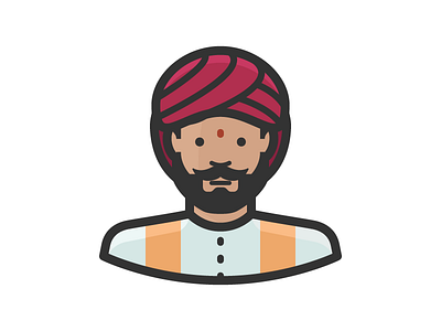 Indian man in turban avatar beard face indian man turban