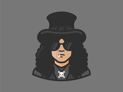 Slash avatar face guns n roses hat heavy metal person rock star slash